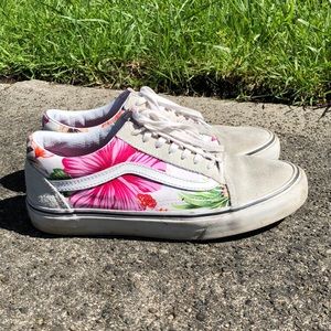 Hawaiian floral print and off white Vans